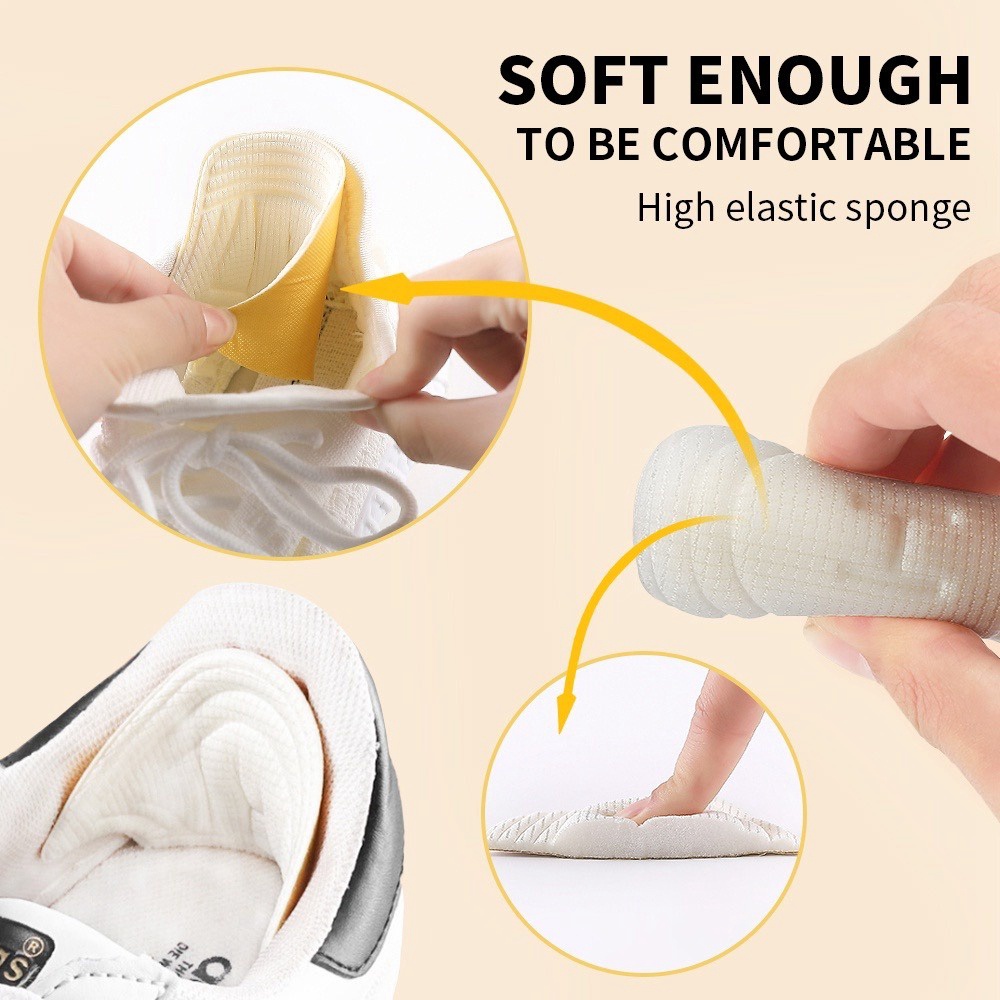Bộ 2 Miếng Lót Gót Giày Thể Thao Bằng Lưới Xốp Dày Mềm Mại Thoáng Khí Chống Rơi Chống Mòn