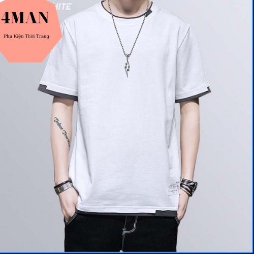 Áo thun nam, áo phông nam tay ngắn cổ tròn Unisex chất thun cotton 4 chiều mềm mại - 4MAN
