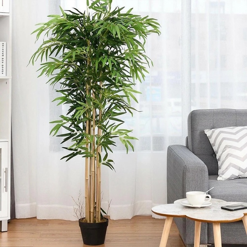 Set 10 Lá Cây Tre Giả Bằng Vải Lụa Màu Xanh Lá Cây Trang Trí Tiệc Cưới Nhà Ở Văn Phòng