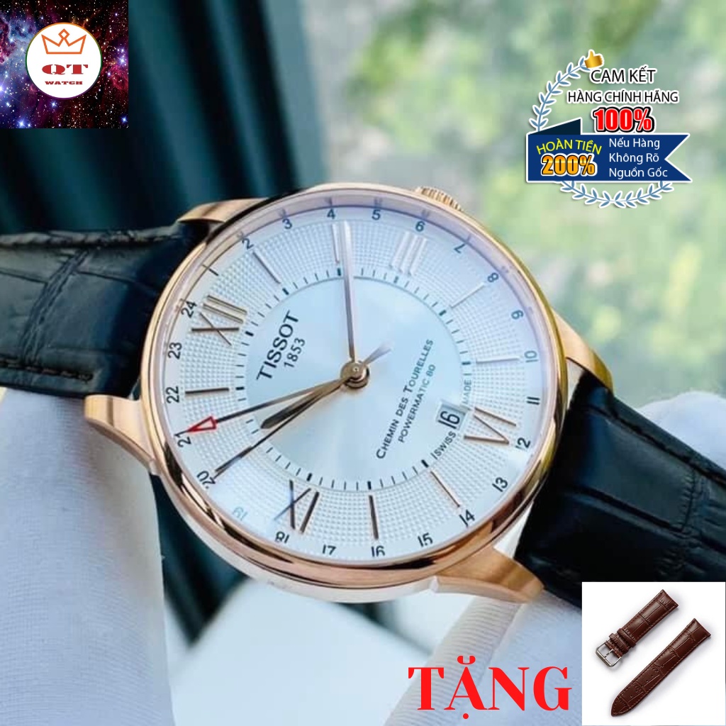 Đồng Hồ Nam TISSOT CHEMIN DES TOURELLES POWERMATIC 80 GMT T099.429.36.038.00 Chính Hãng Tặng Dây Da Cao Cấp