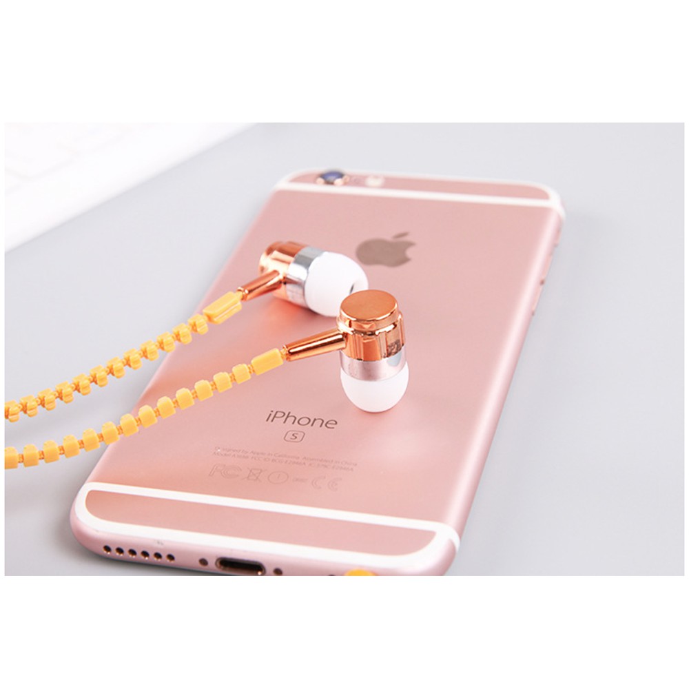 Tai Nghe Thời Trang Zipper Khóa Kéo Chống Rối Có microphone,ghi âm - HÀNG CÓ SẴN