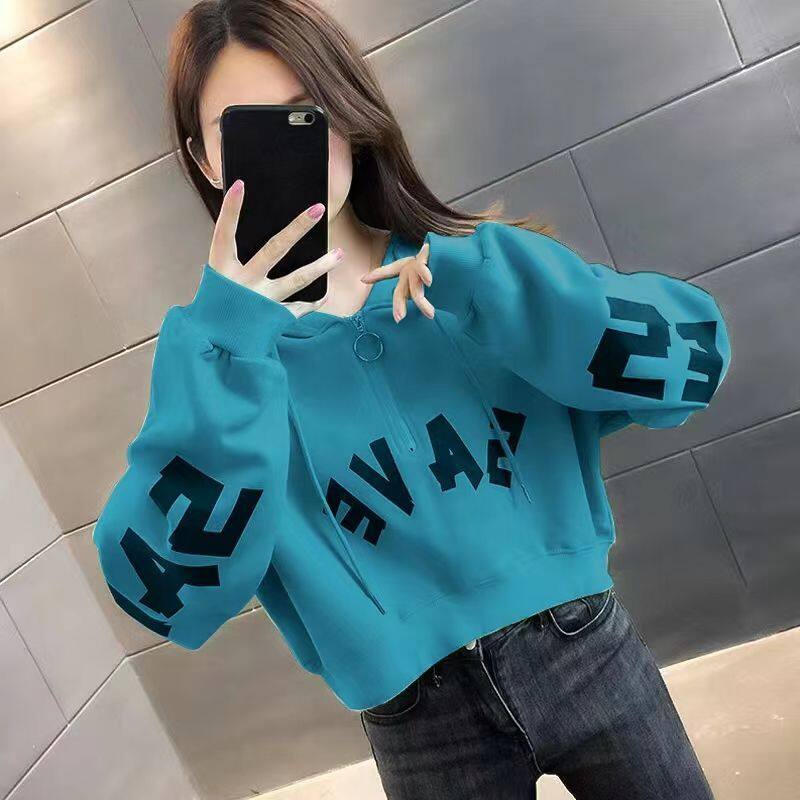 Áo Sweater Dáng Ngắn Mỏng Lưng Cao Phong Cách Đường Phố Hàn Quốc Thời Trang Xuân Thu 2022 Cho Nữ