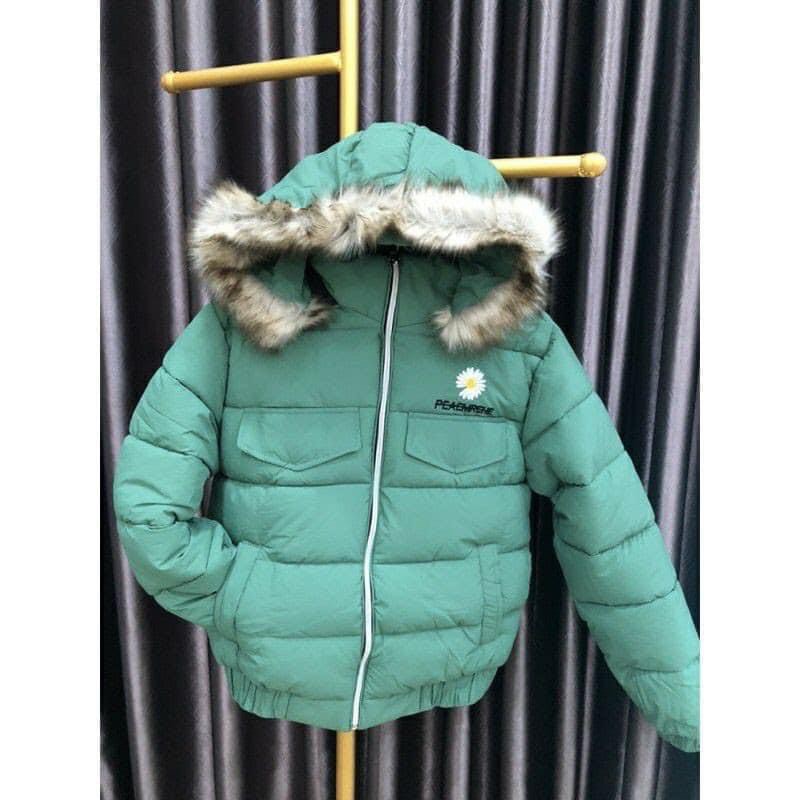 ÁO KHOÁC PHAO NỮ , ÁO PHAO MŨ LÔNG HOA CÚC CHẤT PHAO SIÊU MỀM MỊN, SIZE 40-62kg-HTC_ | BigBuy360 - bigbuy360.vn