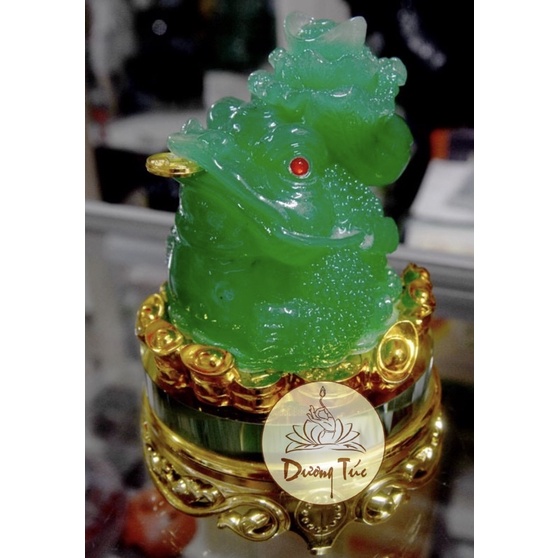 Thiềm Thừ (Cóc Ba Chân) Cõng Cải Đế Kiếng Xoay Cao 16cm