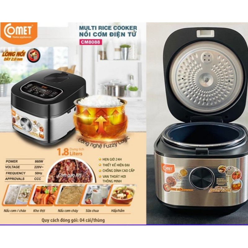 [FREESHIP 99K]_ Nồi cơm điện đa năng 1.8L Comet CM8088 | BigBuy360 - bigbuy360.vn