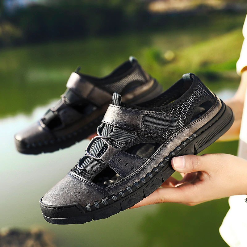 Giày sandals da bò thật chất lượng cao cao cấp cho nam