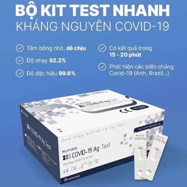 Kit test covid 19, test covid Humasis Hàn Quốc.