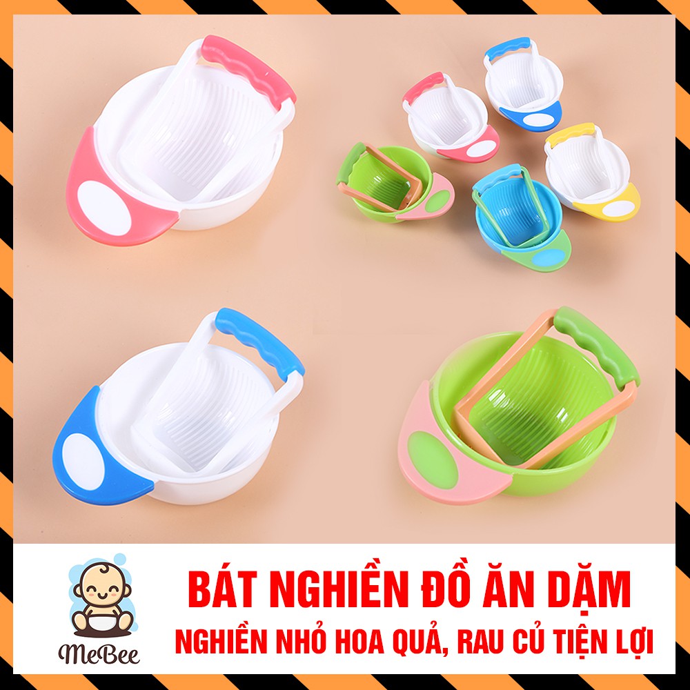Bộ Bát nghiền kèm cán chế biến thức ăn, đồ ăn dặm tiện dụng đa năng cho bé
