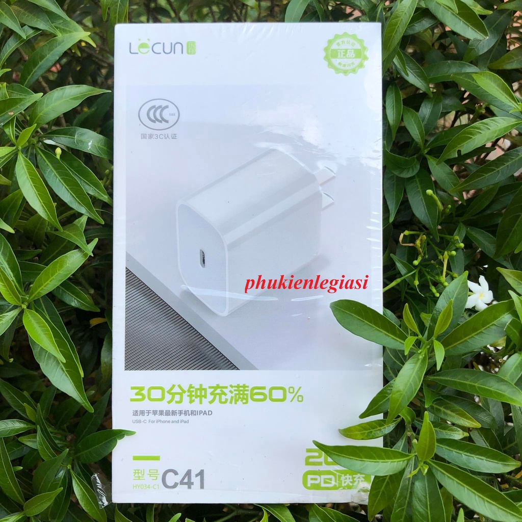 Cốc sạc nhanh IP20W chuẩn PD type C to hiệu Lecun HY034-C1 C41