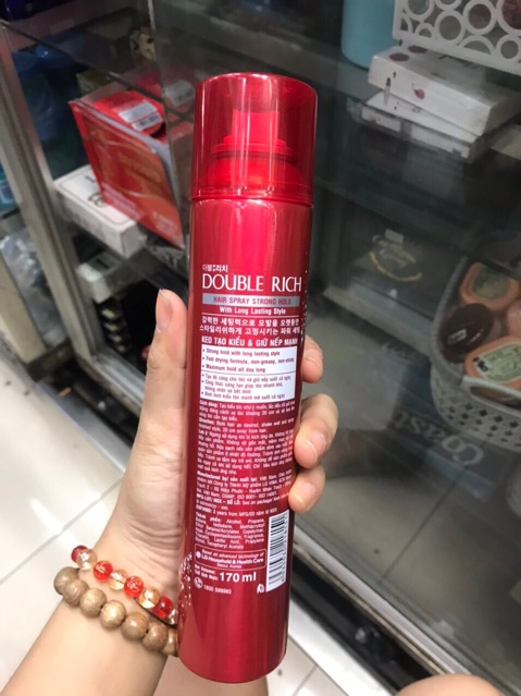 Keo Cứng Giữ Nếp Tóc Double Rich Hair Spray Long Lasting Hold.