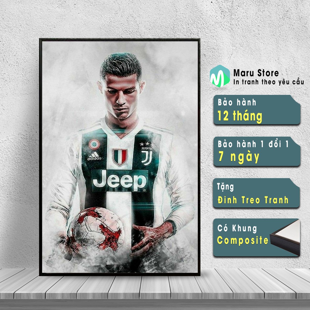 Tranh Ronaldo Trong Màu Áo Juve Trang Trí Phòng net, Góc Gaming, Quán Cafe