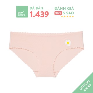 Quần lót thun gân cắt viền màu trơn hoạ tiết hoa cúc BOM SISTER Q2020