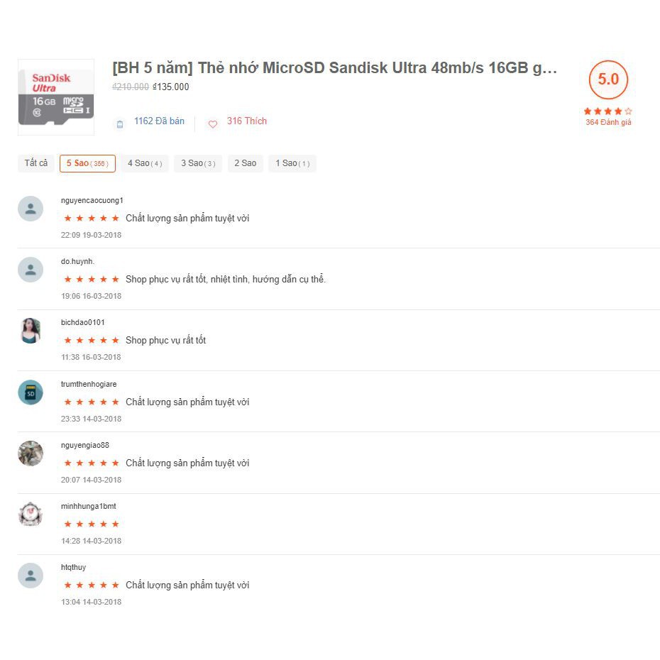 Nơi◈❁[Bh 5 Năm] Thẻ Nhớ Microsd Sandisk Ultra 80Mb/S 16Gb - Chính Hãng | BigBuy360 - bigbuy360.vn