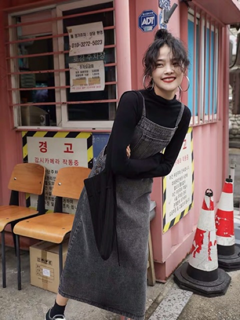 [SIZE S-L]Váy yếm jeans Quảng Châu phong cách Ulzzang Hàn Quốc cực xinh giá rẻ | BigBuy360 - bigbuy360.vn