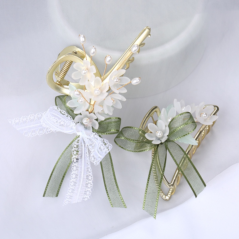 Kẹp tóc Haimeikang đính ruy băng đính nơ thời trang