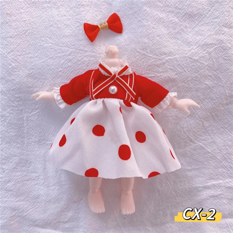 Set đầm búp bê BJD OB11 cỡ 16cm tỉ lệ 1/12 thích hợp làm quà tặng cho bé gái