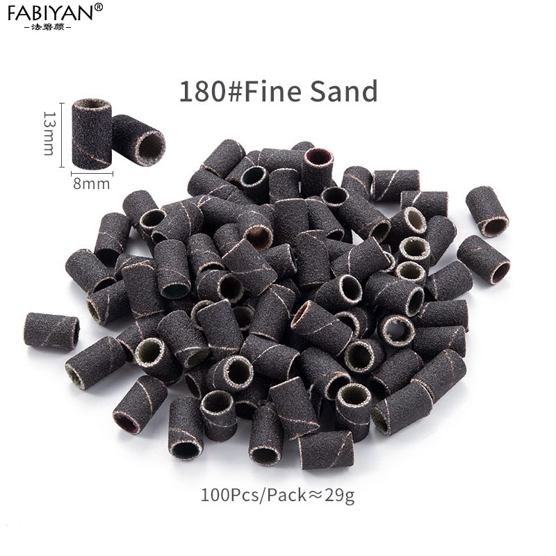 Hộp 100 đầu giấy mài móng nhám FABIYAN mịn chuyên dụng