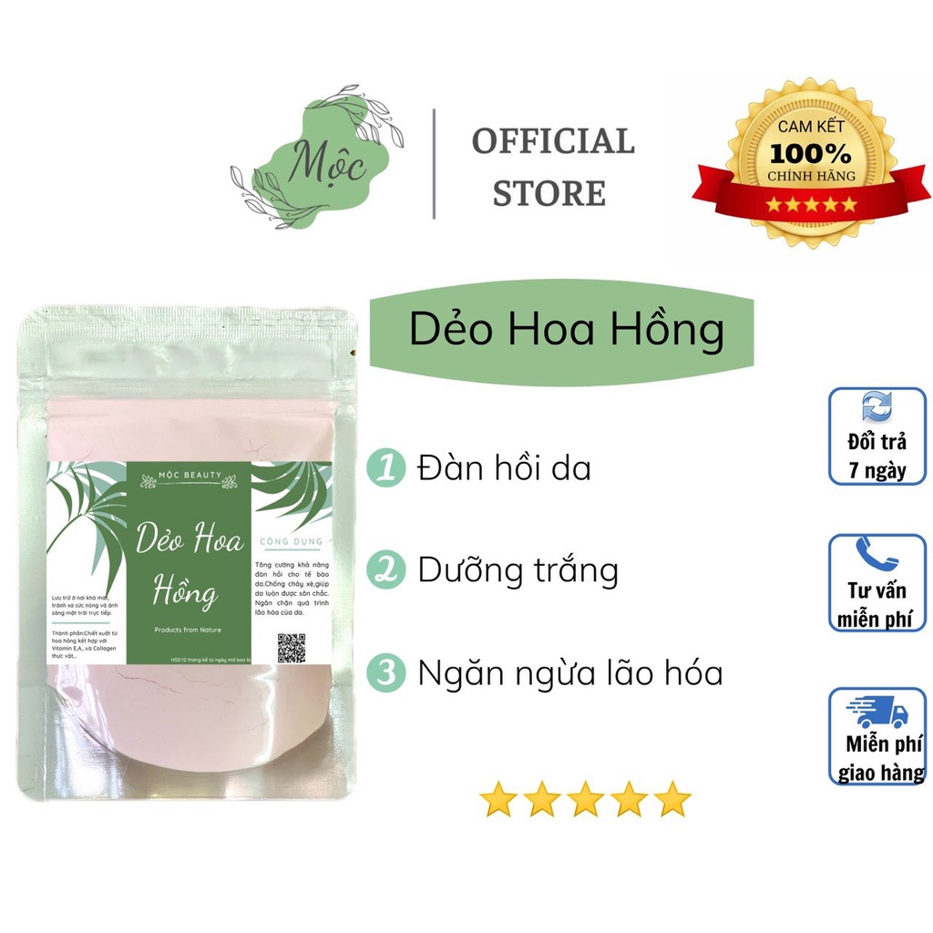 Bột nạ dẻo hoa hồng 100gr