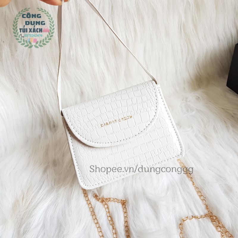 (Mã T5) Túi mini da rắn trơn size 18 hot trend