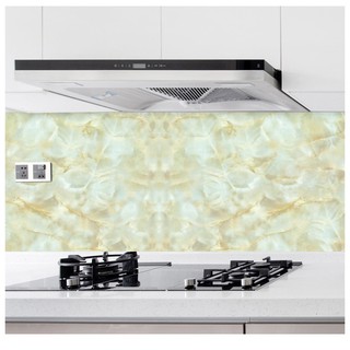 1M Giấy dán bếp khổ rộng 60cm ( có sẵn keo ) - vân đá vàng xanh