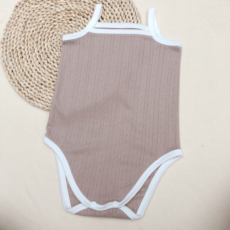Body 2 dây chất liệu cotton thông hơi xuất hàn cho bé