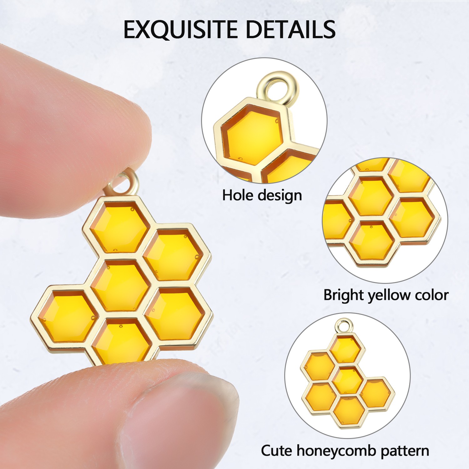 BJIA 40 Pcs|Charms Earring Jewelry Making Pendants Necklace Bee Bracelet Holes Honeybee