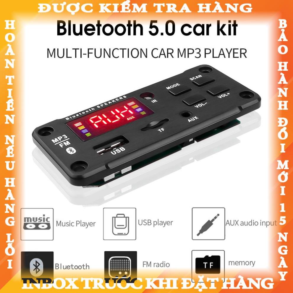 Bảng mạch âm thanh 12V Bluetooth 5.0 USB FM TF AUX không khuếch đại có màn hình lớn thangthanh