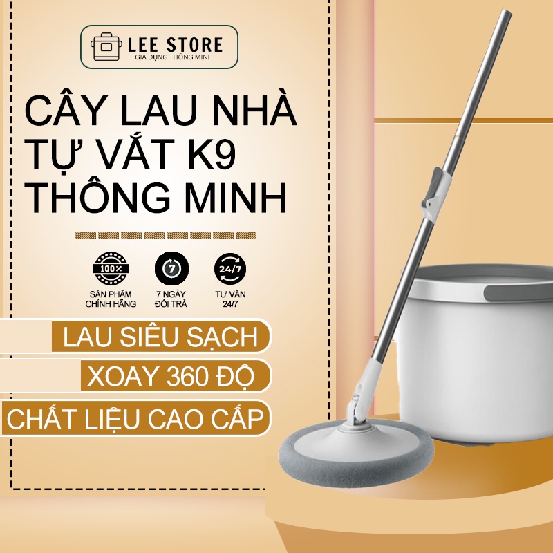 Cây lau nhà tự vắt thông minh K9 chổi lau nhà tách nước bẩn 360 độ bộ lau nhà cao cấp chính hãng