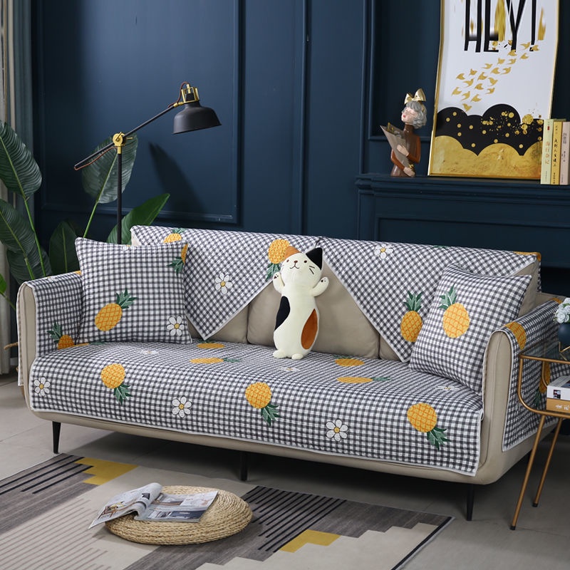 Đệm Lót Ghế Sofa Vải Cotton Cao Cấp Chống Trượt Họa Tiết Hoạt Hình Trang Trí Nội Thất