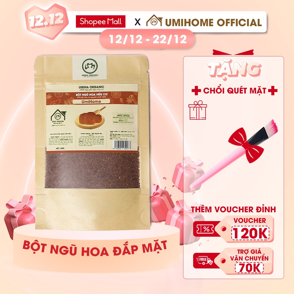 Bột Ngũ Hoa hữu cơ UMIHOME nguyên chất | Five flower powder 100% Organic 35G