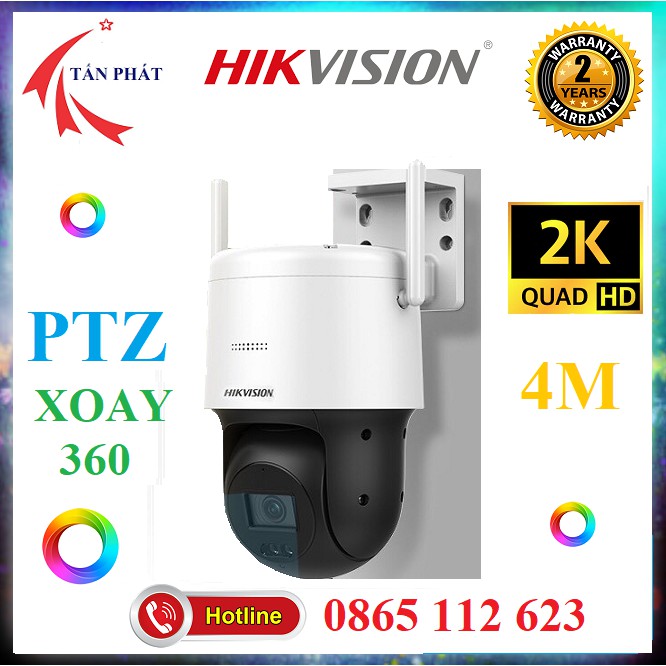 Camera IP WIFI Ngoài Trời (XOAY 360) 4MP Speed Dome HIKVISION DS-2DE2C400IW-DE/W Q21 Mini 2K Siêu Nét Chính Hãng BH 24Th