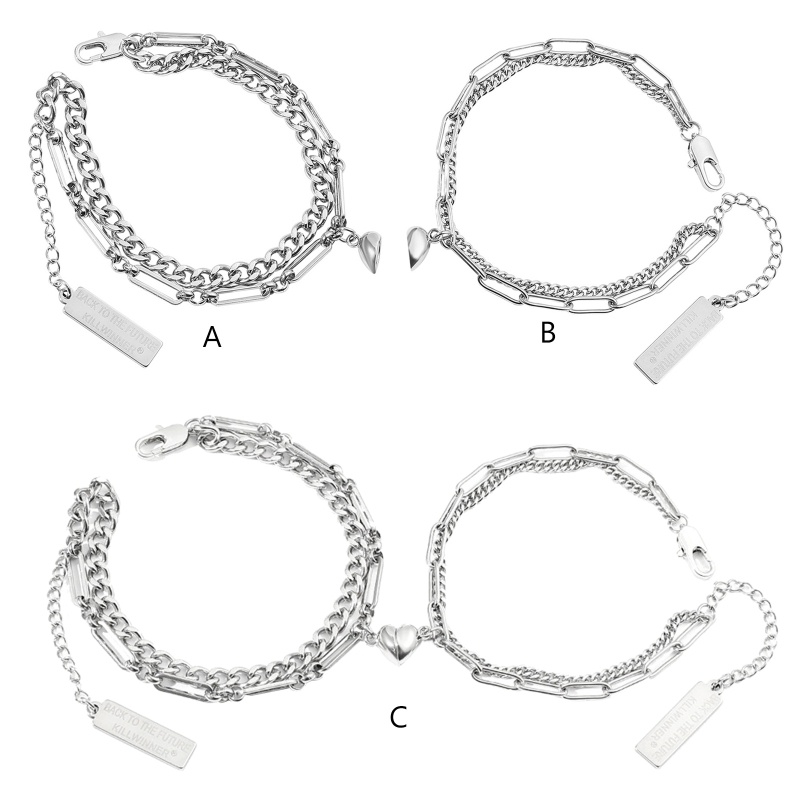 Flgo Vòng Tay Bạc Bằng Thép Không Gỉ Thời Trang Cho Cặp Đôi