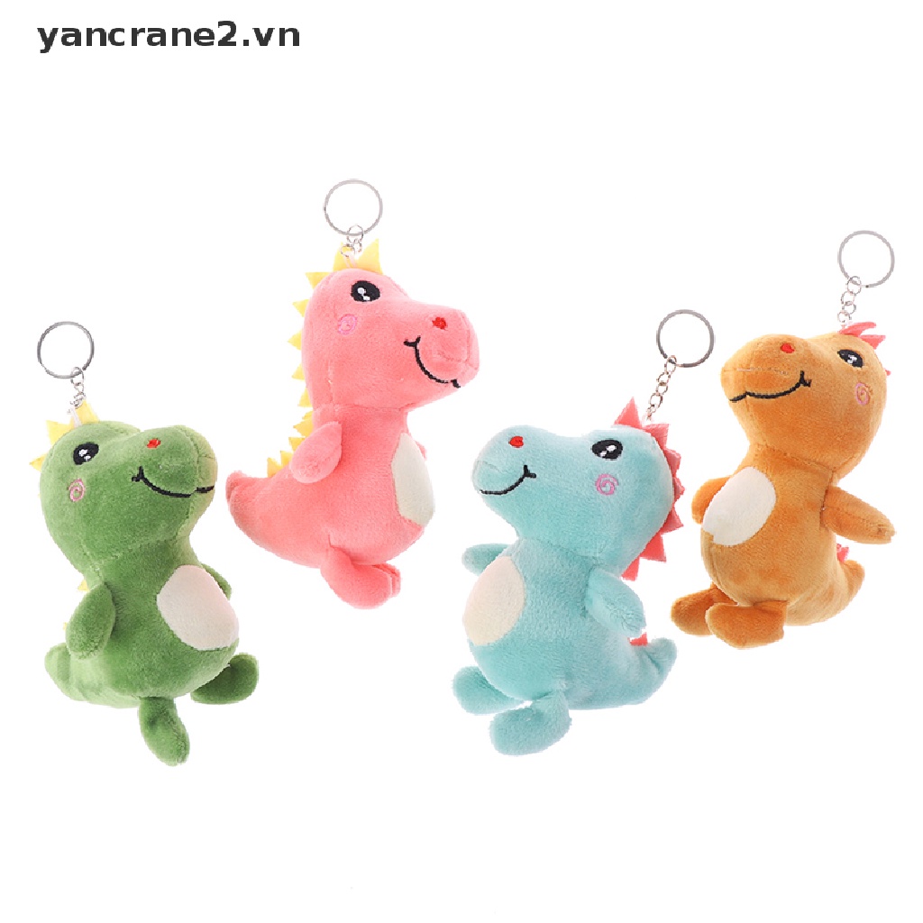 Búp bê nhồi bông hình khủng long mềm mại đáng yêu kích thước 12cm có móc khóa nhiều màu tùy chọn