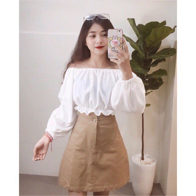 ÁO TRỄ VAI TAY BỒNG - CROPTOP TAY PHỒNG DÀI TAY ULZZANG