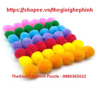 Quả bông PomPom kích thước 3cm lẫn màu