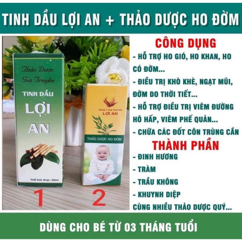 [CHÍNH HÃNG] Combo Tinh dầu Lợi An hết ho chỉ cần bôi không cần uống