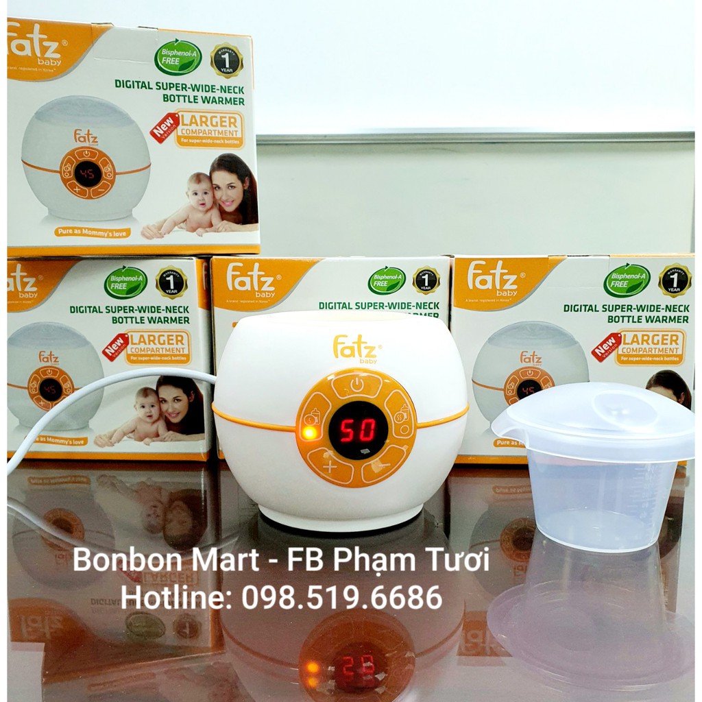 [Mã 267FMCGSALE giảm 8% đơn 500K] MÁY HÂM SỮA ĐIỆN TỬ BÌNH CỔ SIÊU RỘNG FATZBABY FB3028SL- CHÍNH HÃNG