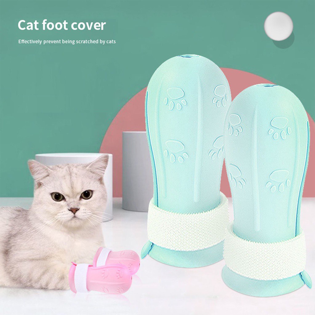 Set 4 vỏ bọc bảo vệ móng chân mèo nhiều màu tùy chỉnh tiện dụng