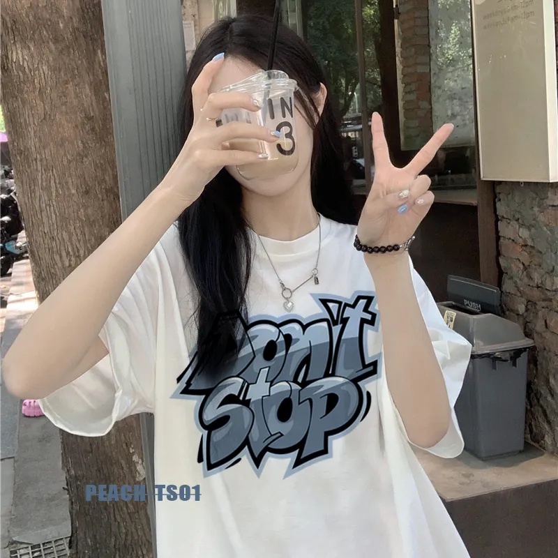 NRVP Áo Thun 100% Cotton Dáng Rộng Thời Trang Hàn Quốc Cho Nữ