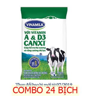 SỮA BỊCH VINAMILK CÓ ĐƯỜNG, ÍT ĐƯỜNG, DÂU, SÔ, KĐ - BỊCH 220ML COMBO 24 Bịch