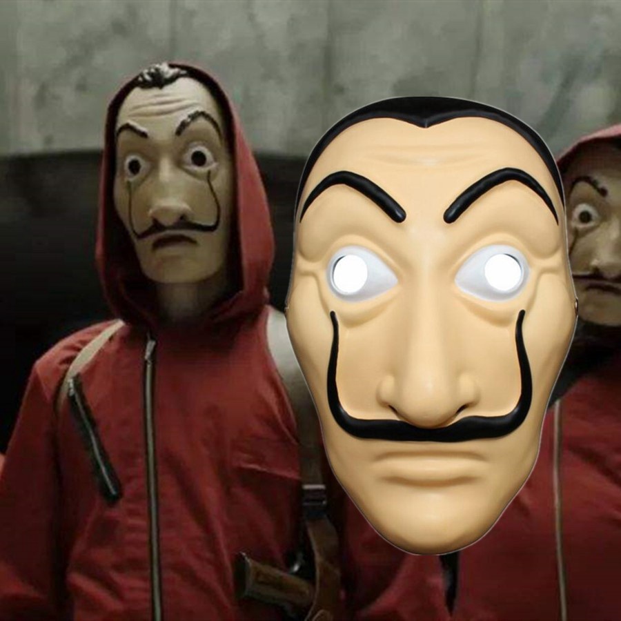 Mặt nạ Money Heist- Salvador Dali Dali mới Salvador Dali Kịch La Casa De Papel Solitaire Nhà Đạo cụ-Phi vụ thế kỷ hacker