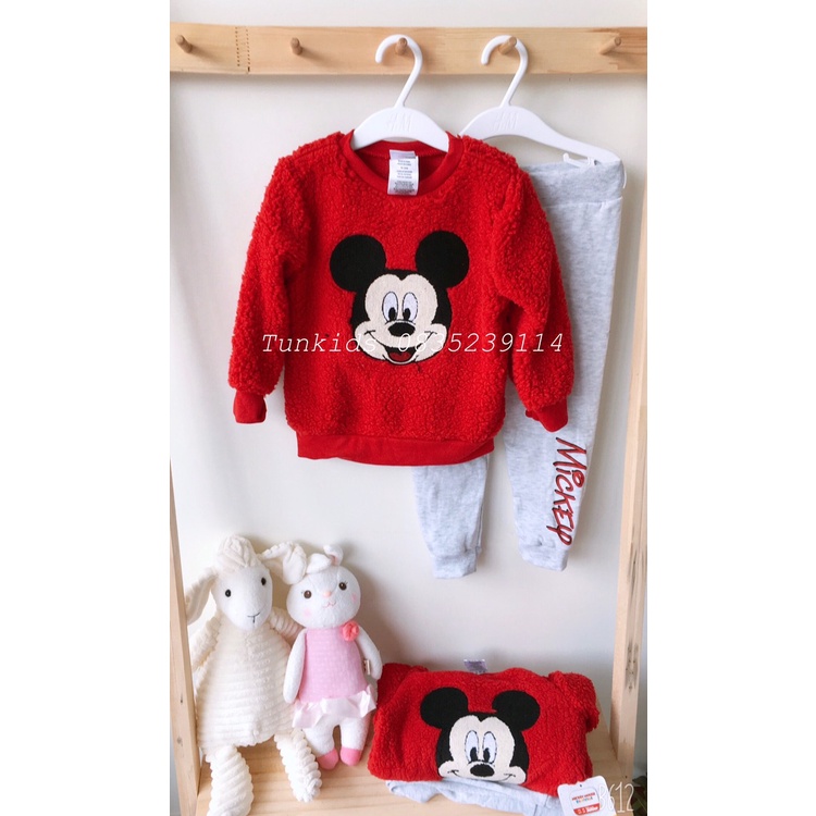 Bộ nỉ lông cừu Disney đỏ nổi bật