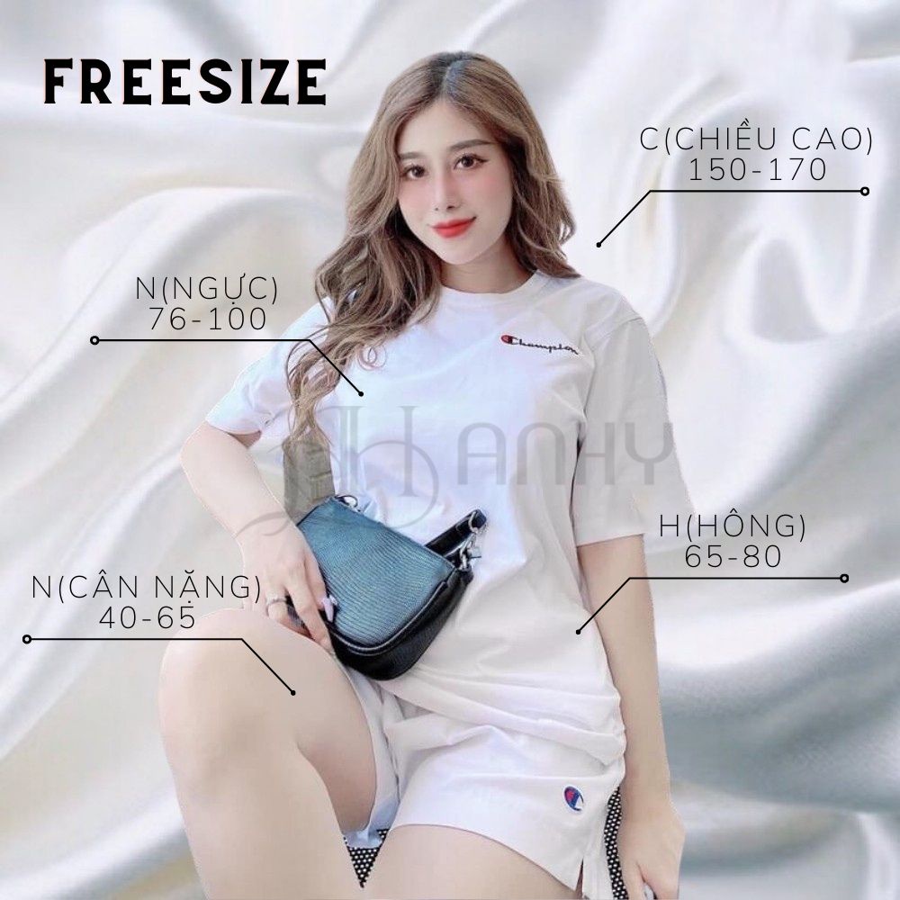 Set Unisex Bộ Nam Nữ Champ Form Rộng Freesize &lt;70kg Hàng VNXK Xuất Dư Quần Áo Thể Thao AHCP22