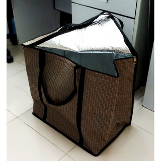 túi giữ nhiệt lớn hình hộp, vải bố dầy 50x30cm CAO 50cm tx100