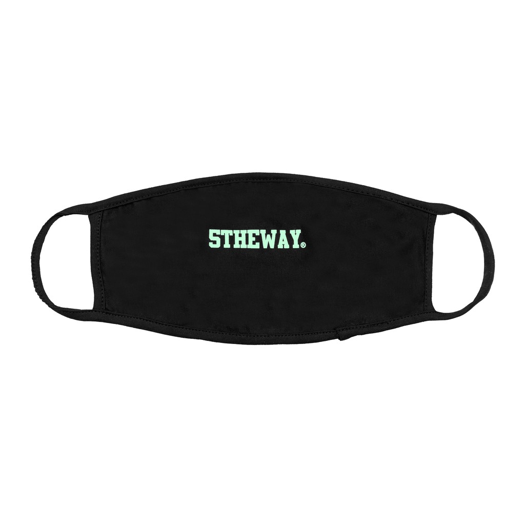 [Mã FAMALLT5 giảm 15% đơn 150K] 5THEWAY® /solid/ LETTER LOGO MASK™ in BLACK MINT aka Khẩu Trang Đen Chữ Màu Xanh