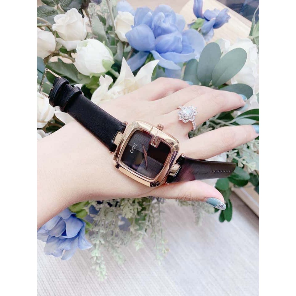 Đồng hồ thời trang nữ GIOU dây da mềm êm tay chạy 2 kim độc đáo, mặc vuông cực đẹp | BigBuy360 - bigbuy360.vn