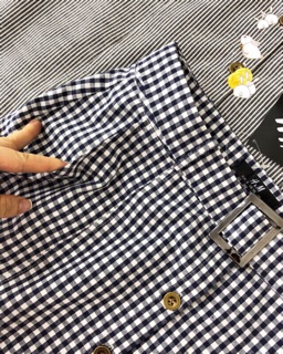 Chân váy midi kẻ chất thô mềm dư