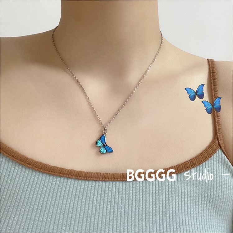 vòng cổ Mặt Hình Bướm Phong Cách Hiphop Cá Tính