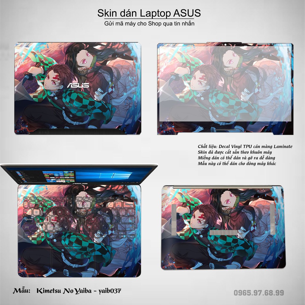 Skin dán Laptop Asus in hình Kimetsu No Yaiba _nhiều mẫu 2 (inbox mã máy cho Shop)