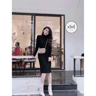 Váy đầm len suông cổ 3 phân các màu